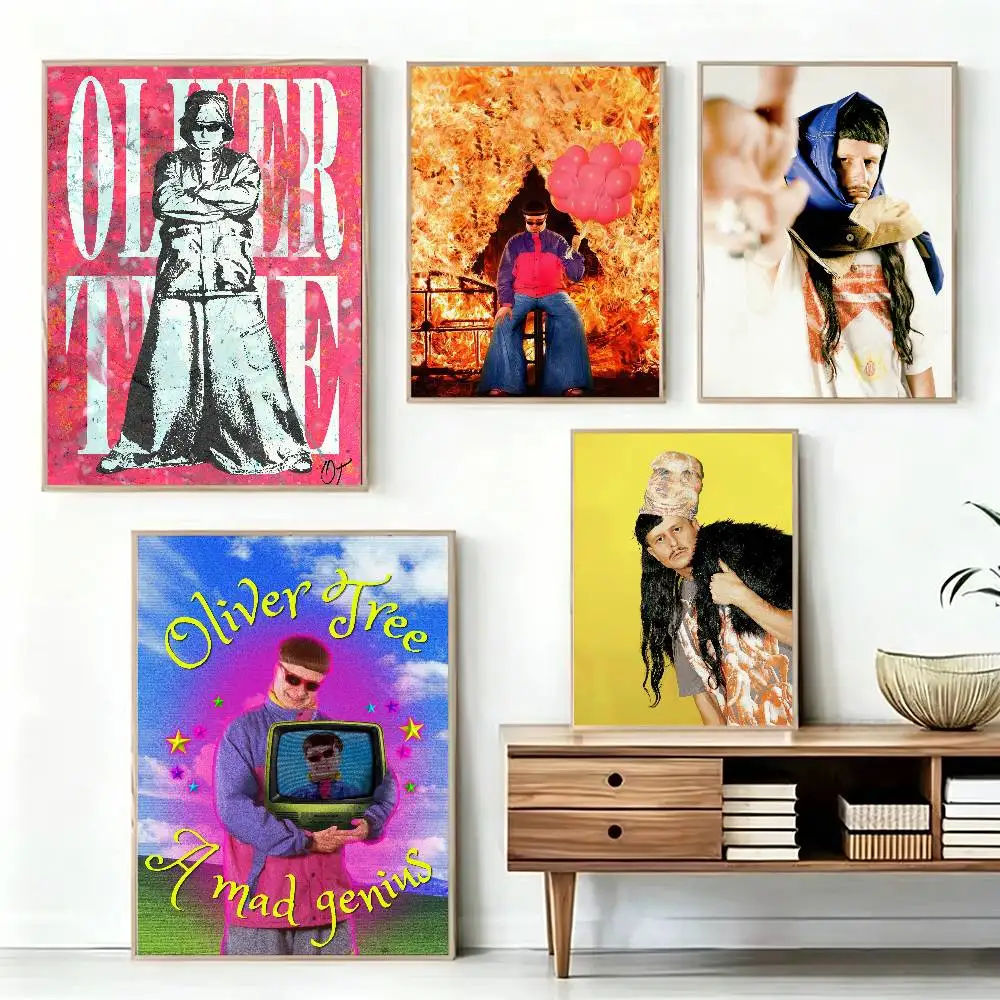 Indie Pop Rap Singer O-Oliver Tree Poster High Quality Dorm Living Room Aesthetic Wall Decoration Painting Stickers Gift