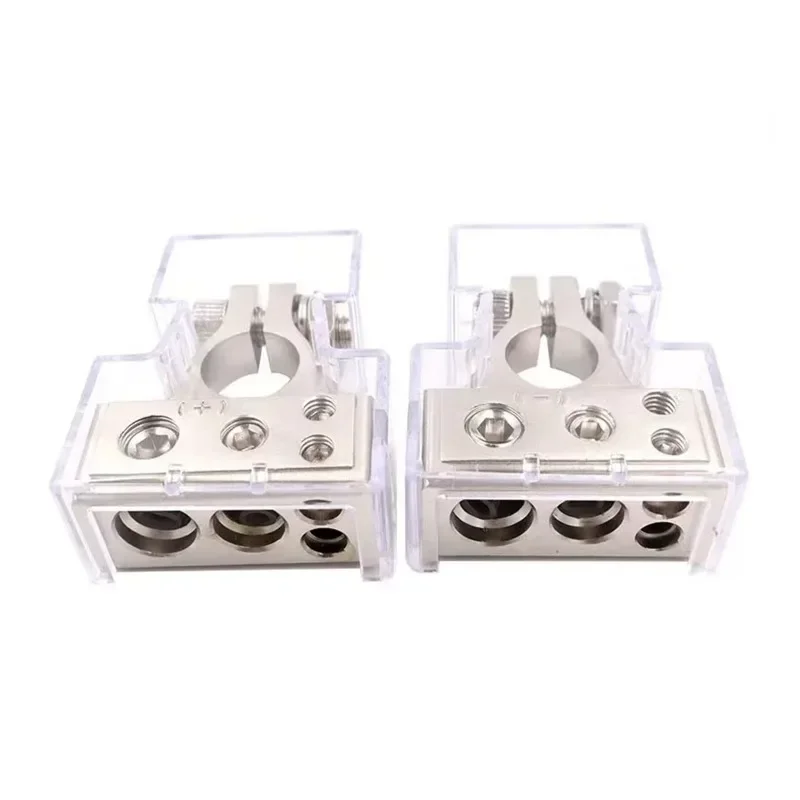 2 Stück 0/2/4/8/10 Gauge für Auto, Marine, Auto, Batterieklemmen, positiv und negativ, mit verstellbaren Unterlegscheiben