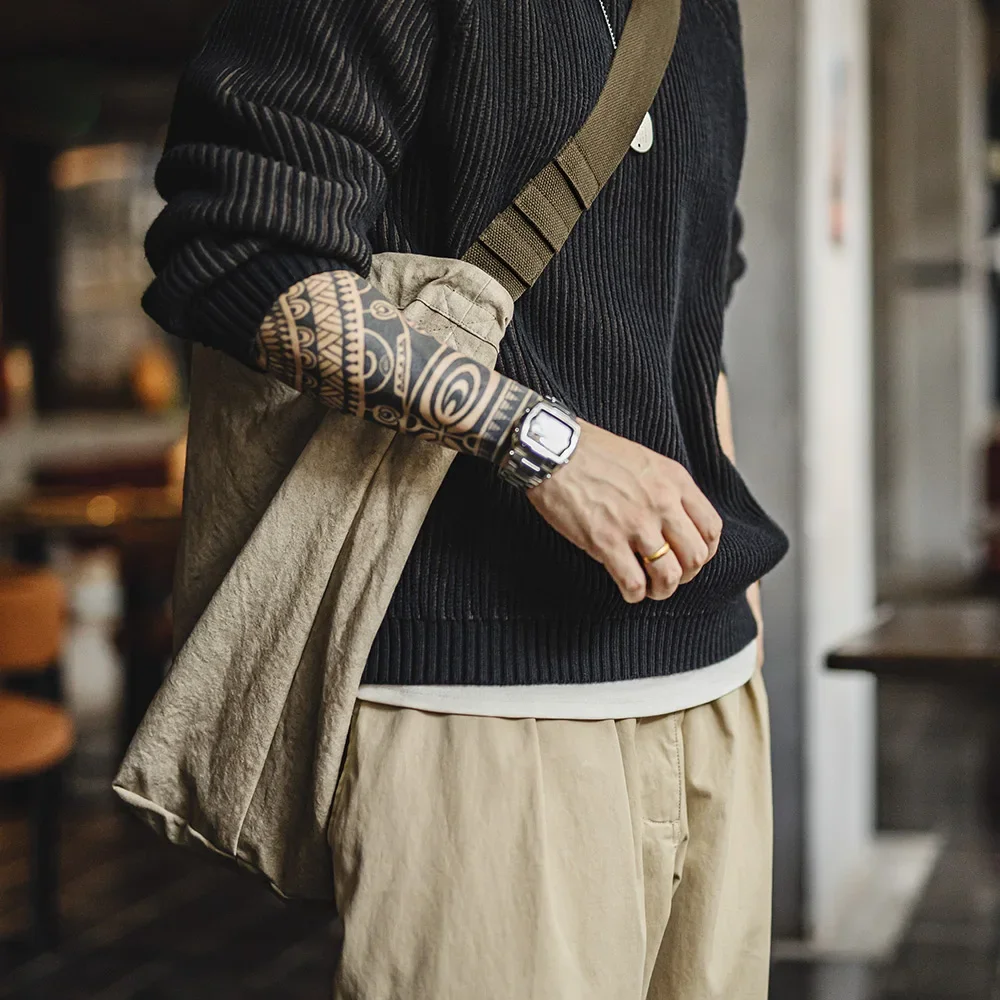 Maden Vintage toile grande capacité Tie-dye sacs à bandoulière à main sac seau à bandoulière pour sacs polyvalents de Style unisexe