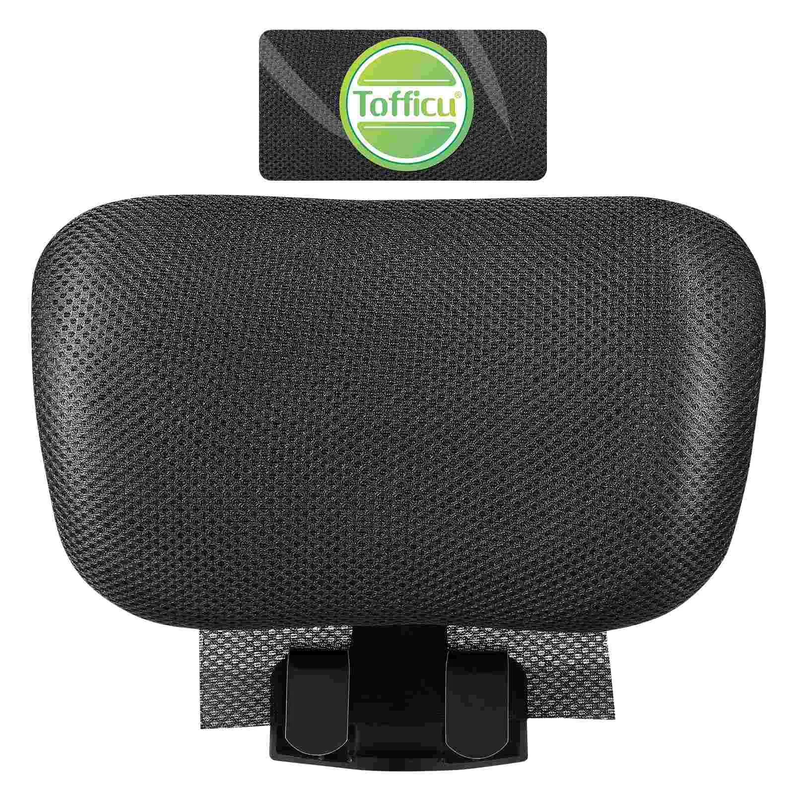 Almohada para reposacabezas de silla de oficina ajustable con Clip negro de 2,6 cm de grosor, cojín de soporte ergonómico para horas de trabajo, fácil instalación