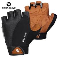 WEST BIKING Mountain Road Bike Gloves Half Finger Summer Cycling Equipment Anti-slip Shock SBR Bicycle Fitness Fingerless Mitten