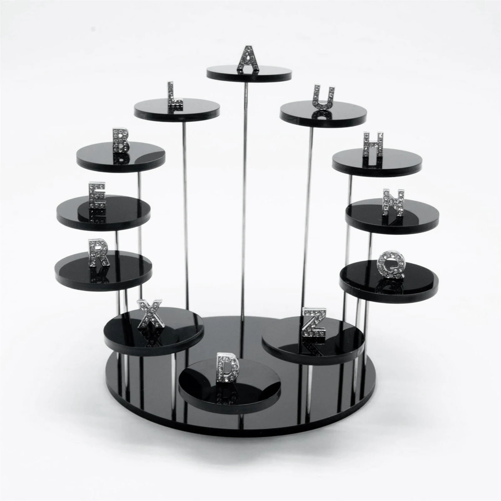 Jewelry Display Stand Multi-Layer Acrylic Ring Display Stand Jewelry Holder Rack Storage Shelf For Mini Anime Action Figure