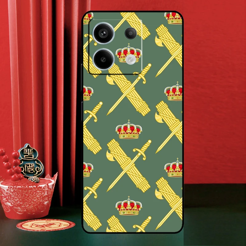 Civil Guard Spaanse Vlag Voor Xiaomi Redmi Note 14 13 Pro 12 11 9 10 9 S 10 S 11 S 12 S Redmi 13C 10C 12C 14C Telefoon Case