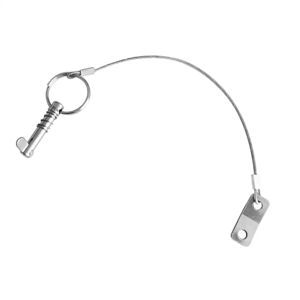 Quick Release Pin, Boat Bimini Top Pin, Stainless Steel with Lanyard, Spring Loaded