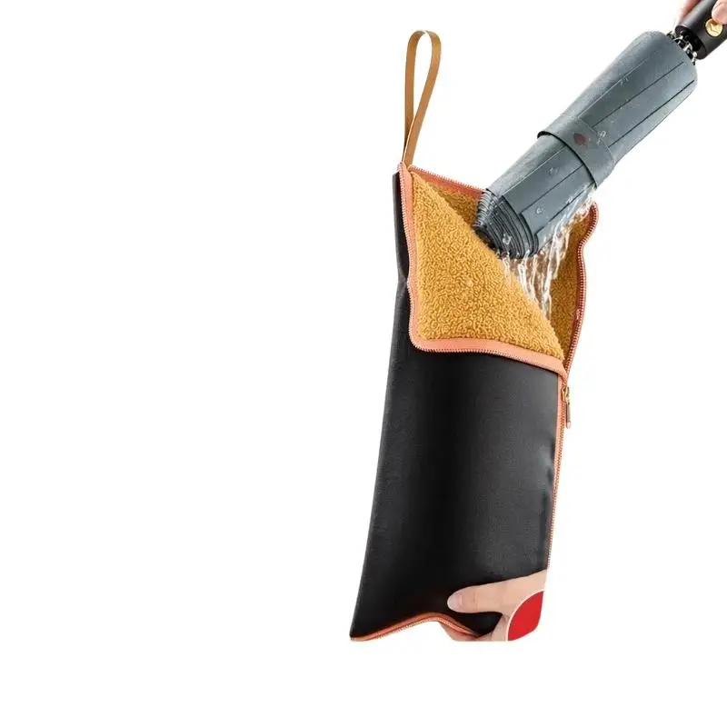 Strong Water Absorption Microfiber Umbrella Carry Bag Portable Folding Umbrella Storage Holder for Rainy Day Commute Use