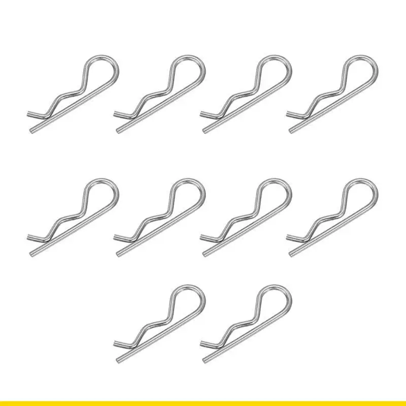 SZCH 10pcs R Shaped Spring Cotter Pins Set Corrosions Resistant Steel Hairpin Fasteners Spring Cotter Pins for Hitch Systems