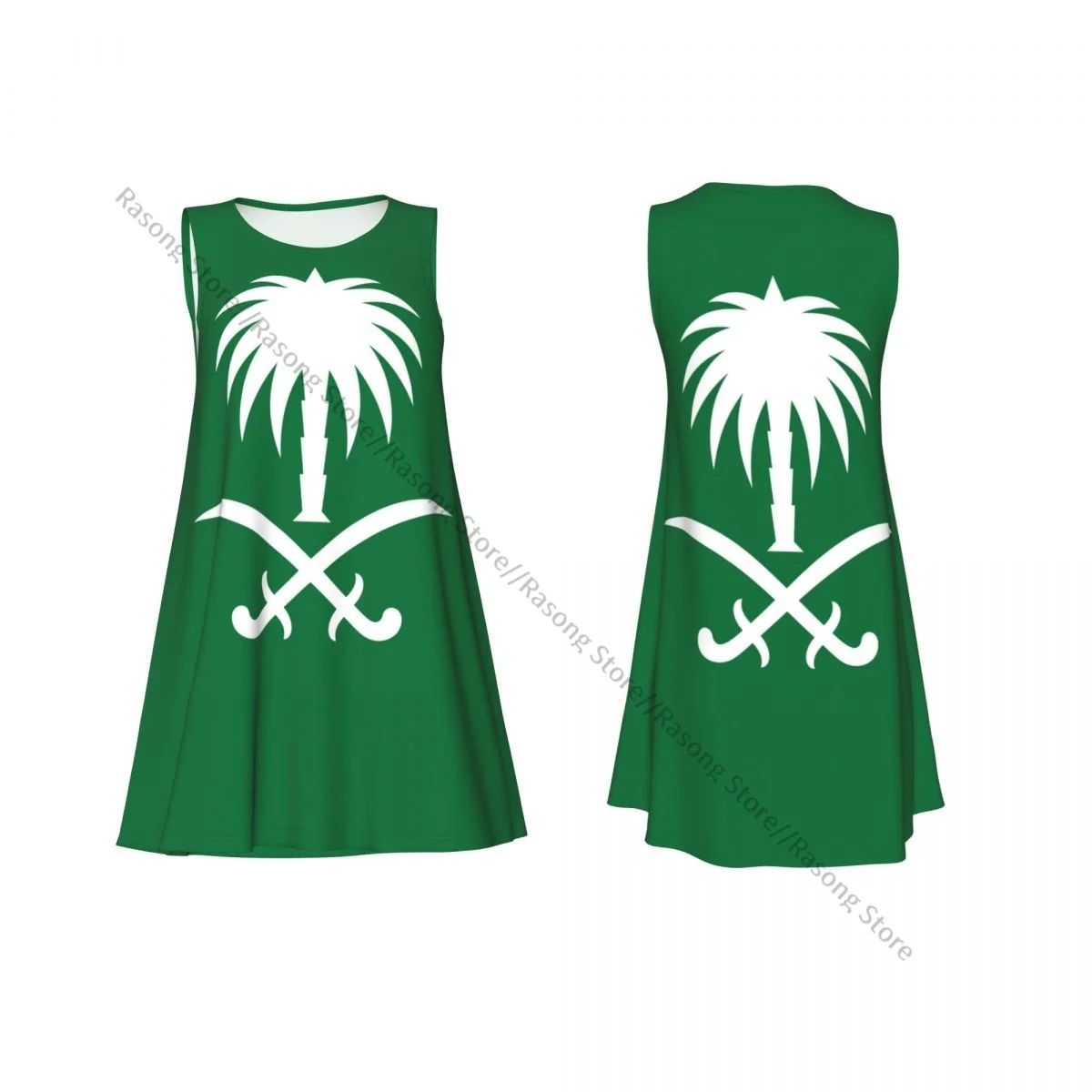 Women's Dress Summer Casual T Shirt Dresses Beach Cover up Saudi Arabian Palm Tree And Sword Tank Dress