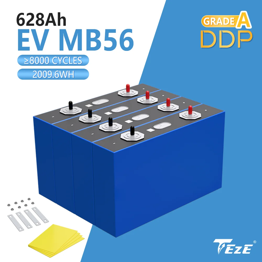 8000 Cycles MB56 LF560K 3.2V 628Ah Prismatic LiFePO4 Battery High Capacity UN38.3/CE Certified -20~60 Operating Temp