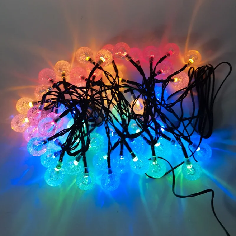 

Crystal Ball String Lights Solar Powered Perfect For Outdoor Camping Festivals Thanksgiving Christmas Decor 20 50 100 LED