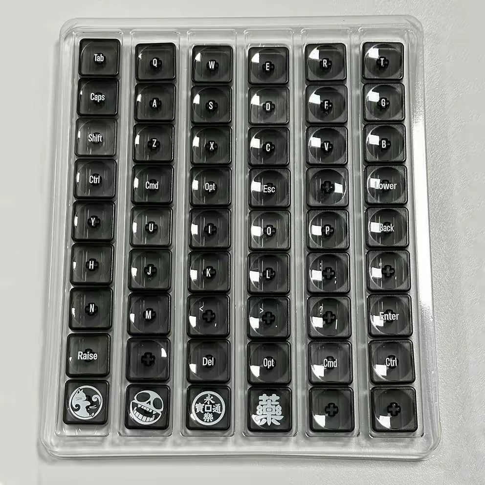 LCK LAK Low Profile Keycaps Set Split Keyboard PC PBT Keycaps with Letter for Cornix Split Keyboard Caps Kailh Choc V2 MX Switch
