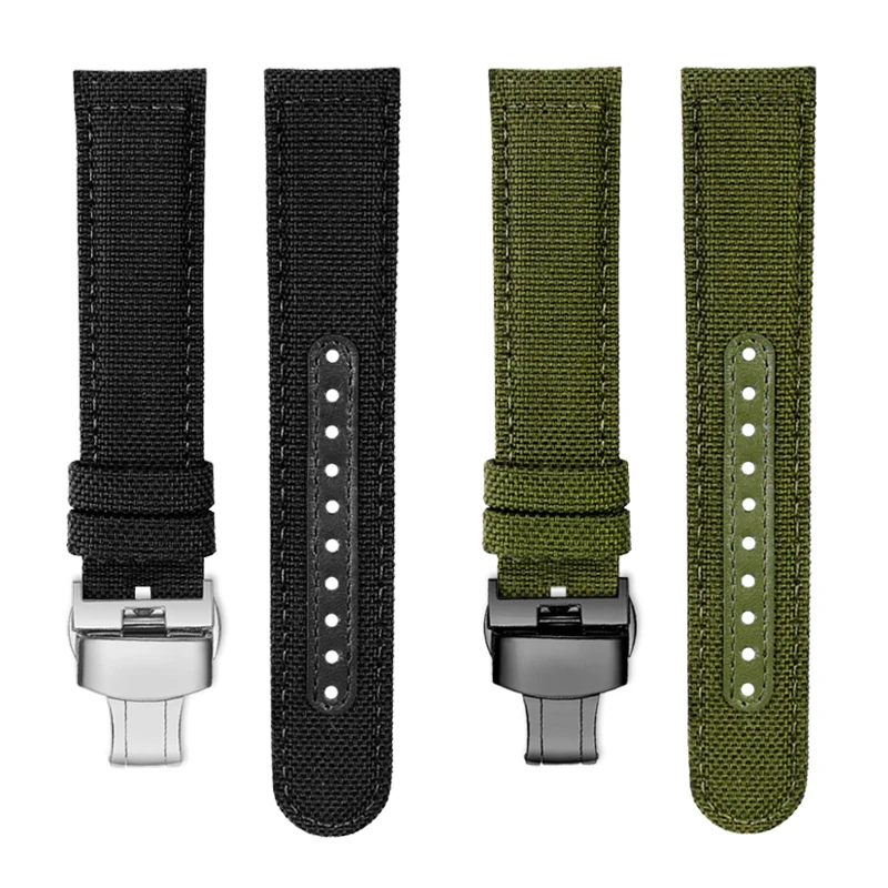 Correas de reloj de lona de nailon para hombres y mujeres, banda de reloj de 20mm, 21mm, 22mm, adecuada para Tissot Citizen, iwc, Rolex Water Ghost
