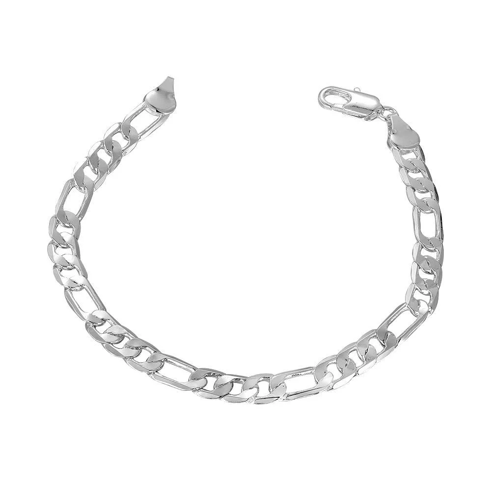 Beautiful and elegant wedding women and men silver plated 6MM bracelet, high-quality fashion classic jewelry wholesale