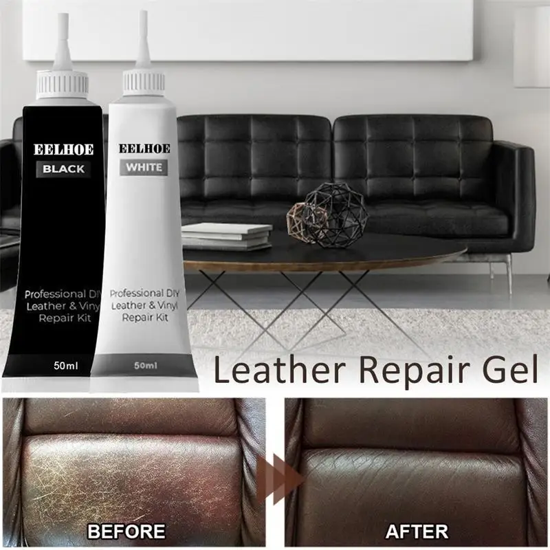 50ml Leather Color Restorer Renew and Repair White And Black Cream Restoration for Shoes Sofa Car Seats Leather Dye Couches