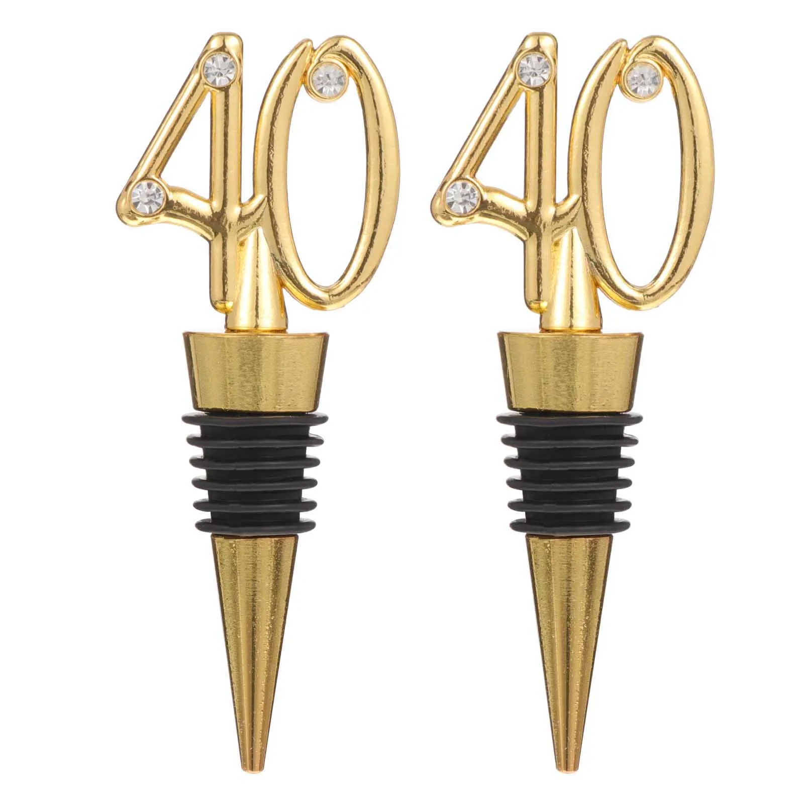 

2 pcs Digital Bottle Stopper Alloy Gold Plated Airtight Sealing Capsule for Birthday Party Wedding Beer Storage