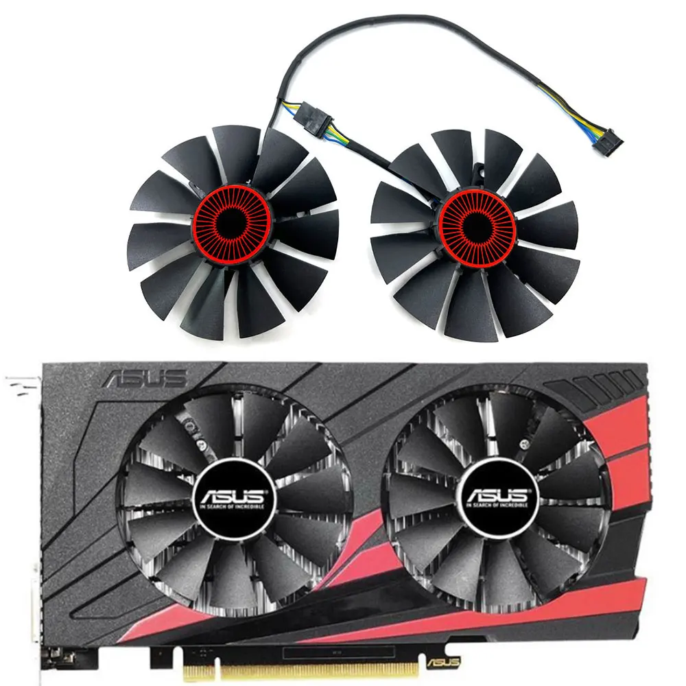 1SET FD7010H12D T128010SH EX-GTX 1050Ti GPU Fan，For ASUS EX-GTX 1050、1050Ti、STRIX-GTX 1060、960、950、750TI Video card cooling fan