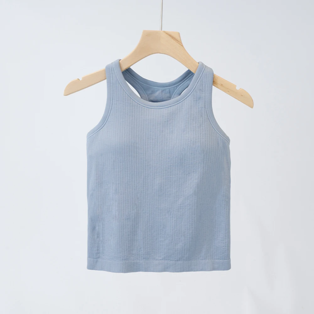 LULU FLORA H-shaped sleeveless backless outdoor chest cushion with bare feel, high waist quick drying sports vest with ribbed image 6