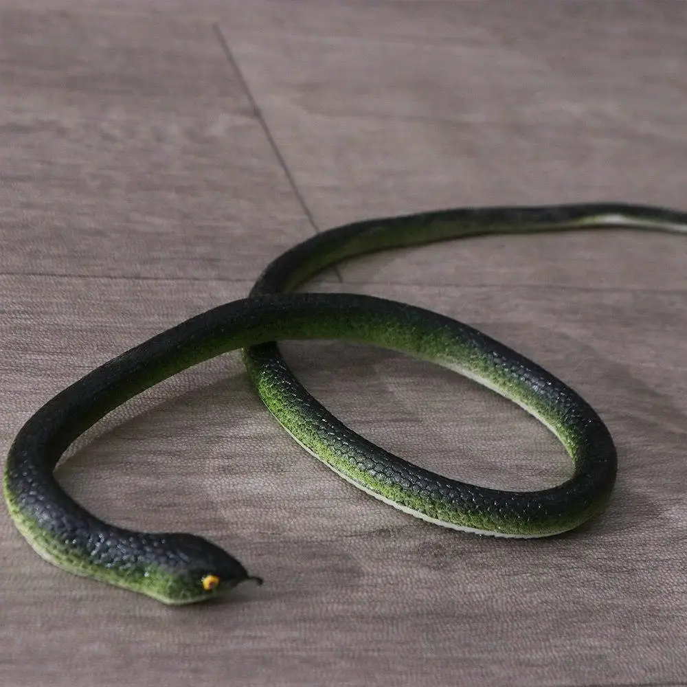 Serpiente de simulación, broma, modelo de serpiente falsa realista grande con Clip de cuerda, regalo divertido, juguete de serpiente de goma, juguete para niños