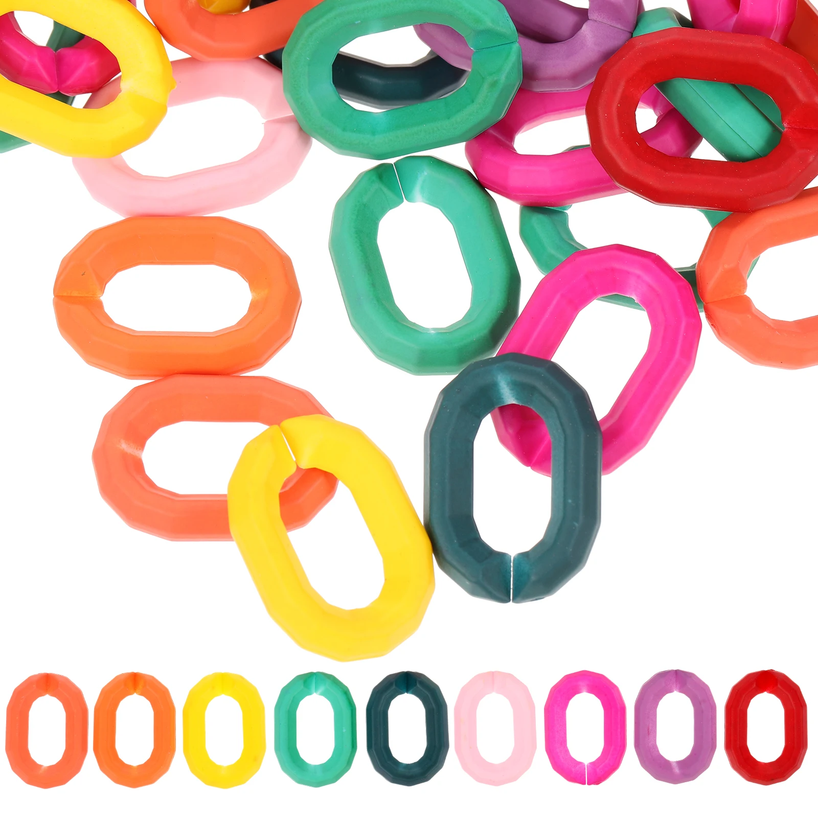 

50 шт., соединительные кольца, акриловые овальные быстроразъемные разъемы, ювелирные изделия, ремешок для кошелька «сделай сам», цепочка для брюк, ремешок для телефона для очков