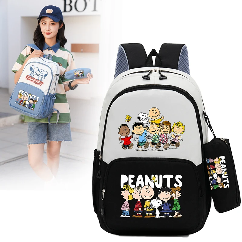 Snoopy Girl School Bag Pencil Case Cartoon Anime Kid Boy Girl Knapsack Teenager Backpack Student BookBag Rucksack Children Bags