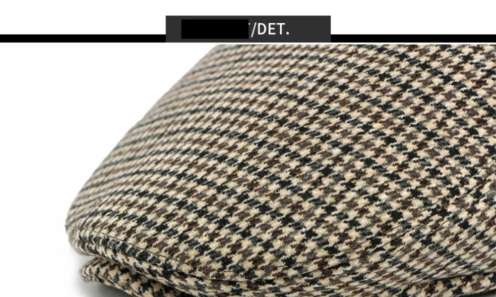 HT5164 Herren- und Damen-Baskenmütze, dicke warme Ohrenklappenmütze, Herbst-Winter-Karo-Ivy-Flatcap, Baskenmütze mit Ohrenklappen für Männer und Frauen. – Detail 4