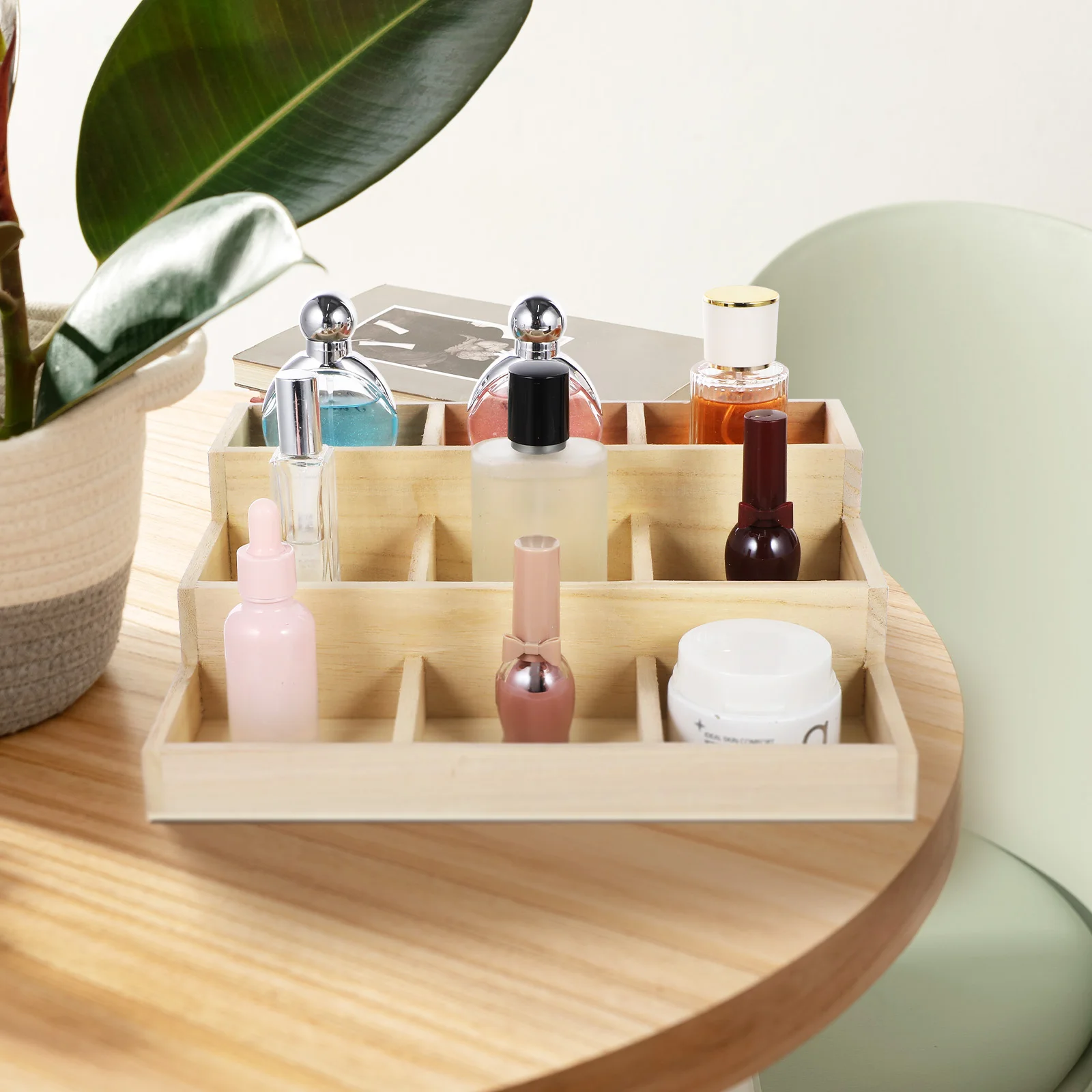 

Multi Layer Jewelry Storage Box Wooden Organizer Earring Ring Holder Case Retro Tray for Home Bedroom Office Desk