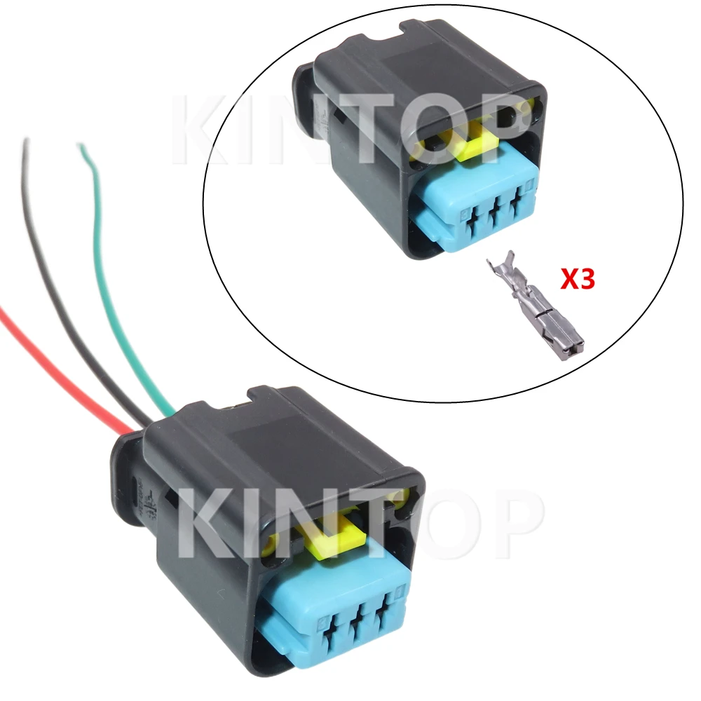 

1 Set 3 Pins 1801179-2 AC Assembly Car Waterproof Socket with Wires Auto Plastic Housing Connector