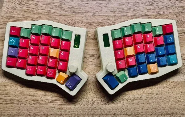 Kit de clavier fendu personnalisé sans fil avec Bluetooth, clavier d'écran LED, touche complète plus bouton, 58 touches, bricolage ergonomique