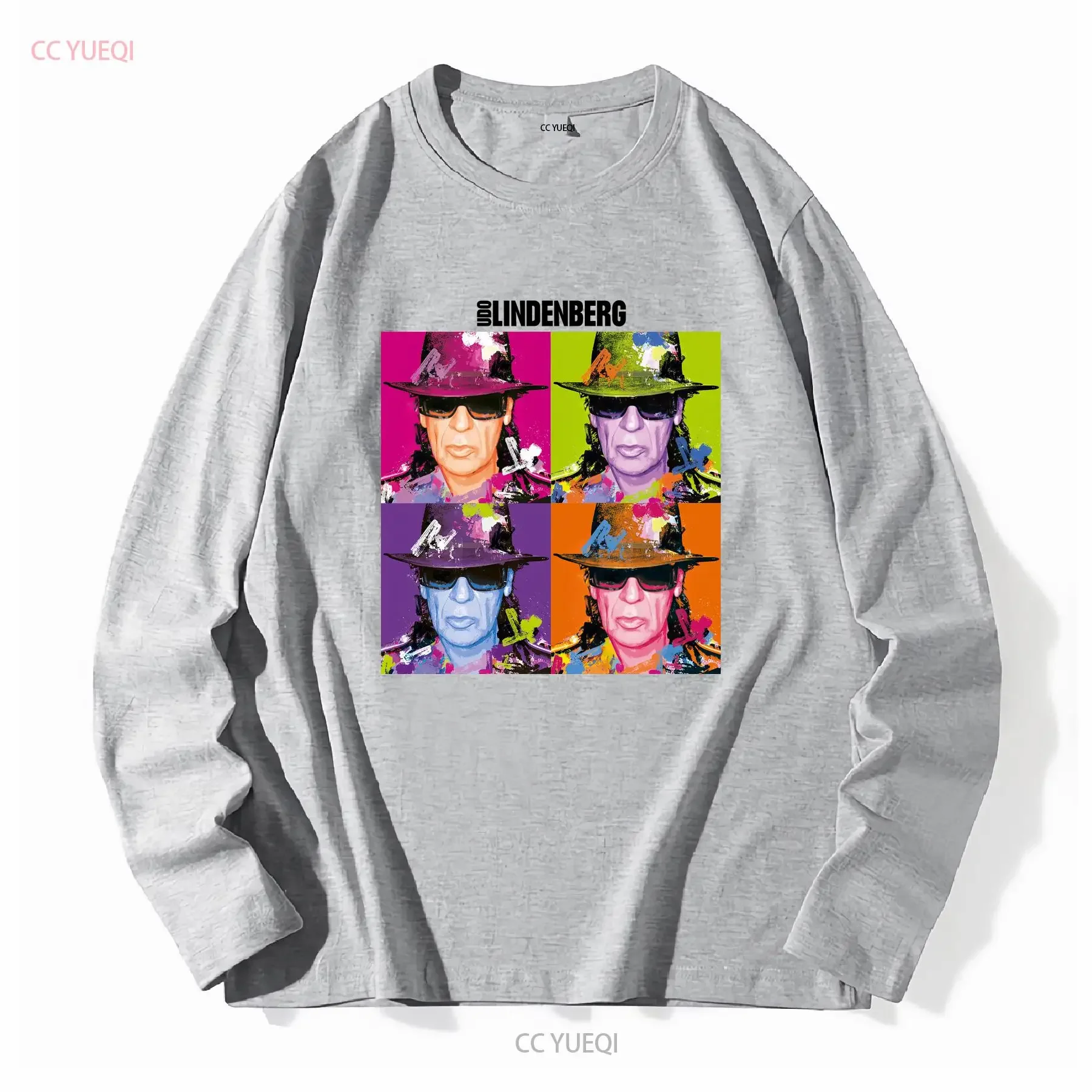 تي شيرت Udo Lindenberg Collage من القطن الأبيض جميع المقاسات 1PT1623 بأكمام طويلة أو قصيرة عتيقة مغسولة للجنسين جرافيك متعدد الاستخدامات