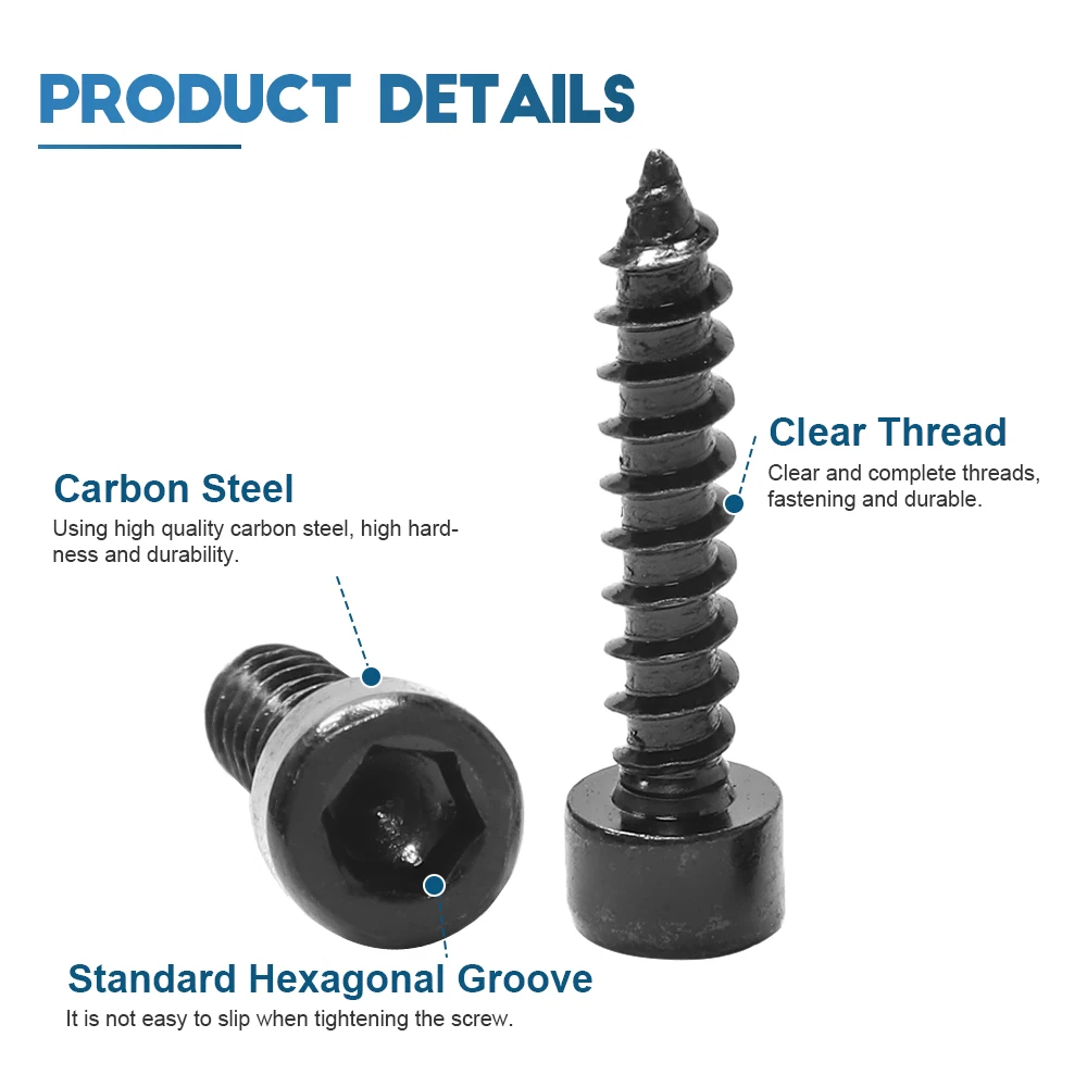 HOWSHENG-tornillo autorroscante de cabeza hexagonal, 15-100 piezas, M2, M2.6, M3, M3.5, M4, M5, M6, grado 8,8