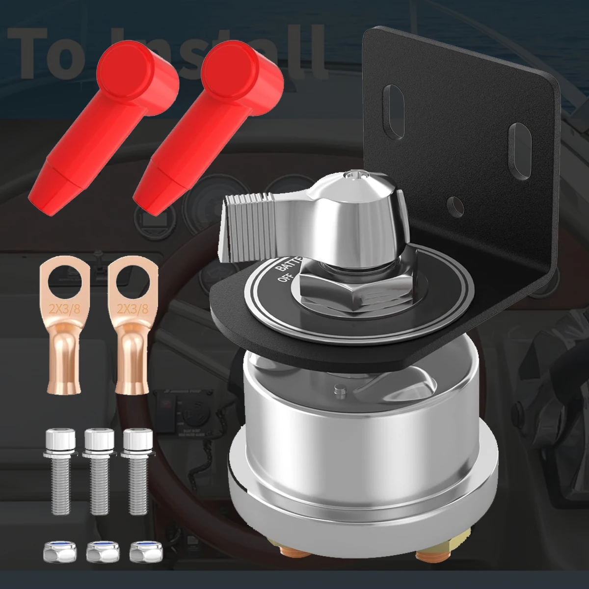 200A High Current Master Battery Disconnect Switch,Power Cut Off Isolator Killer Switch with Face Plate for Car RV Boat Marine