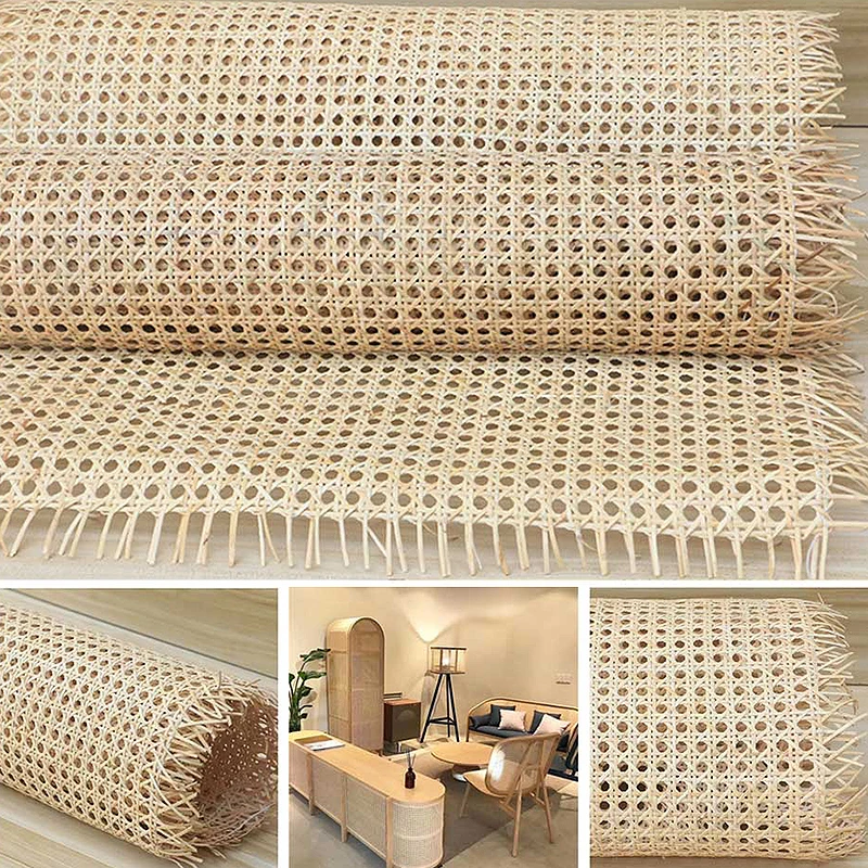 

35-55CM Wide 0.5-2 Meters Length Real Indonesia Natural Rattan Octagonal Decoration Cane Webbing Decor Furniture Repair Material