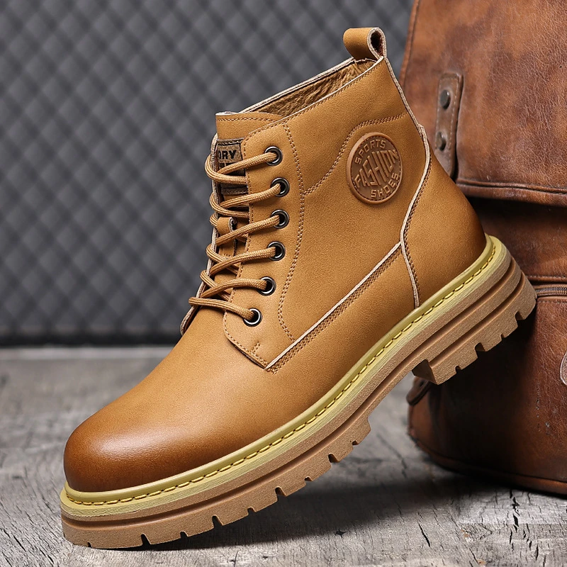 Men Shoes Yellow - Men Winter Yellow Work Boots 2026