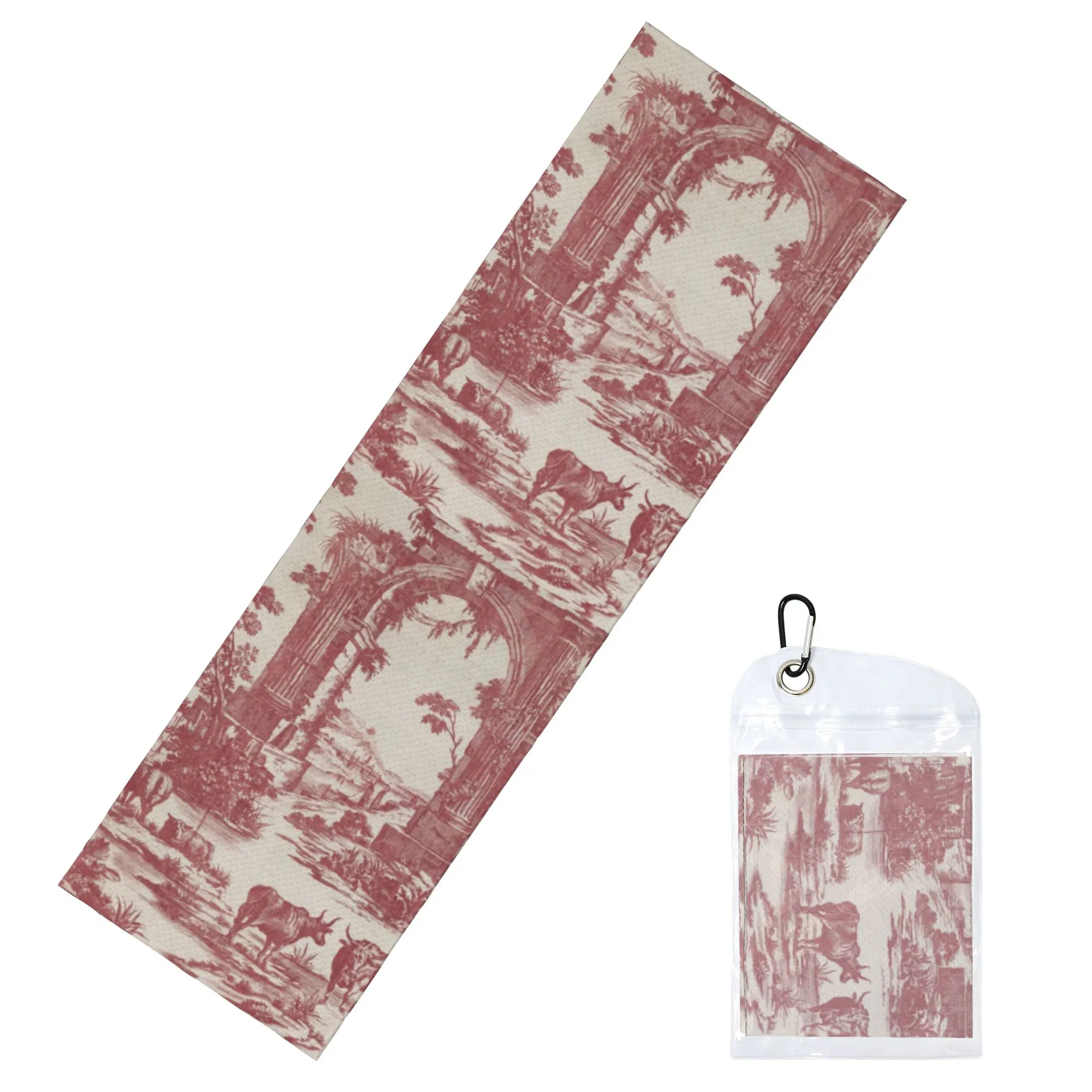 Cold Exercise Towel Toile De Jouy Rural Life Beach Sports Yoga Towel Swimming Camping Towel Refreshing Sports Scarf Face Towels