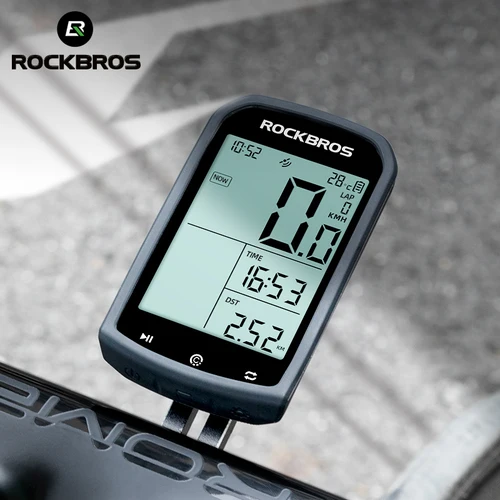 Imagen 1 del producto ROCKBROS-ordenador para bicicleta GPS 5,0 ANT, Bluetooth, resistente al agua, inalámbrico, velocímetro, cronómetro, accesorios para bicicleta