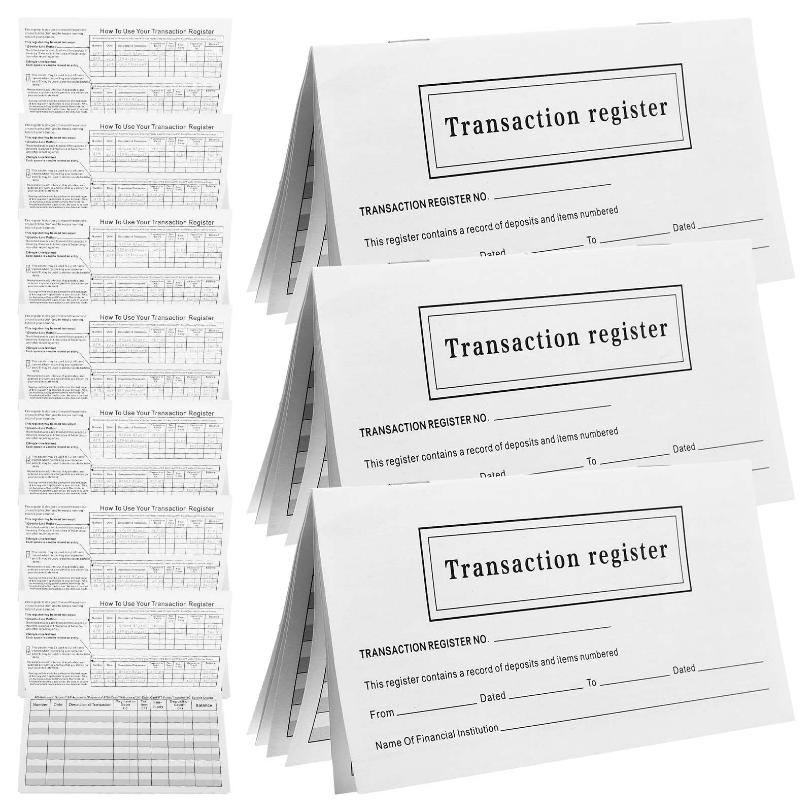 10 Books Check Transaction Record Budgeting Notebook Checkbook Organizer The Cheque Financial Management Paper Personal