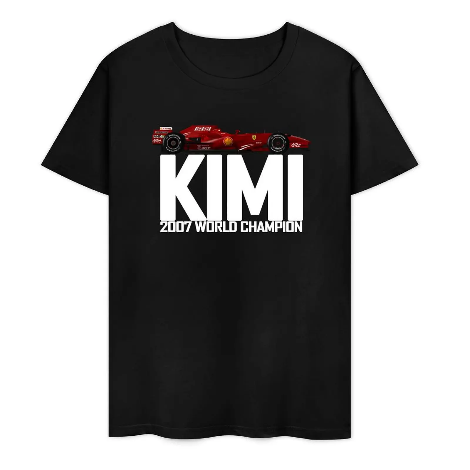 Kimi Raikkonen - F2007 World Champion Text T-Shirt graphic tee shirt quick-drying outfits for men