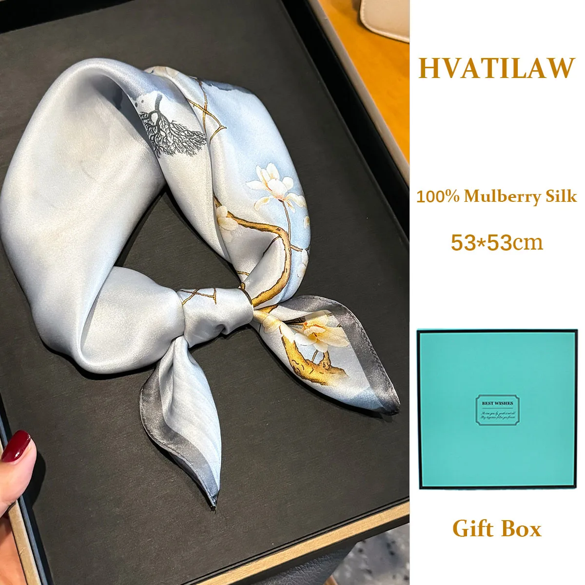 

New 100% Real Silk Scarf 53cm Small Square Scarves Fashion Bandana Women Scarf Wrap Hijab Head Scarf Neckerchief Foulard Bandana