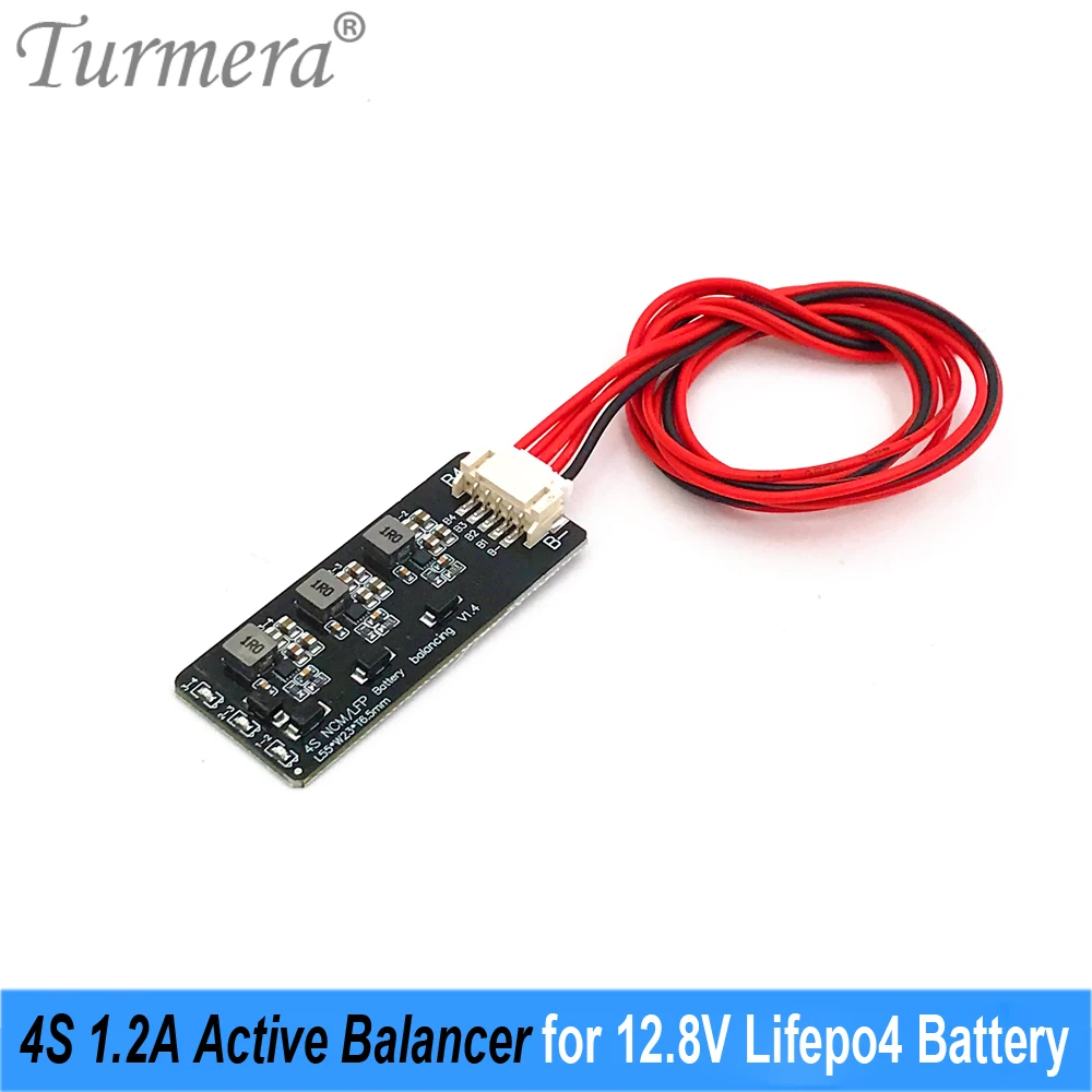 

Turmera 12.8V 4S 1.2A Active Balancer Equalizer for 3.2V 18650 32700 33140 or 90Ah 200Ah 280Ah 320Ah 14.4V Lifepo4 Battery Use