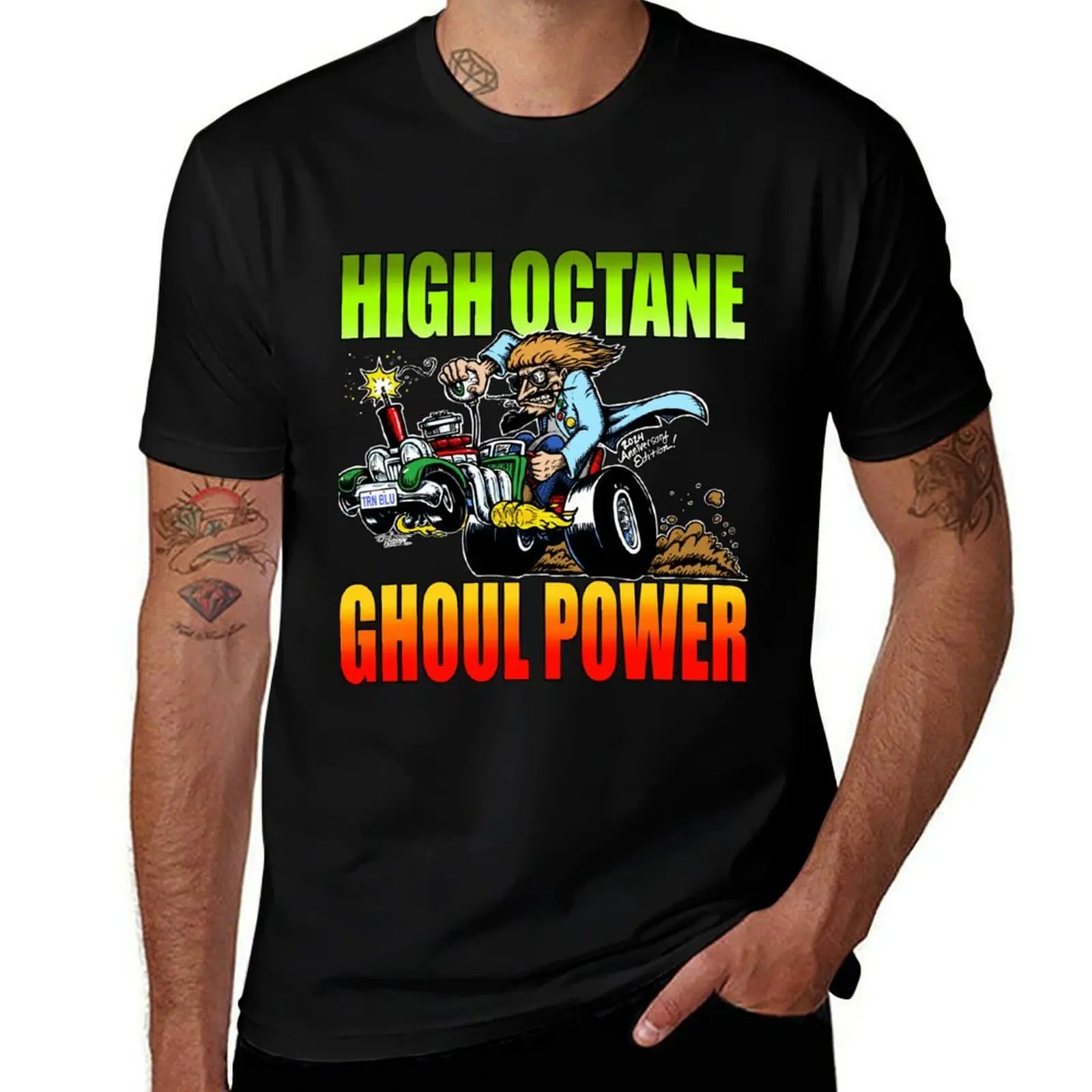 High Octane Ghoul Power T-Shirt Basic Solid Tee for Daily Use T-Shirt