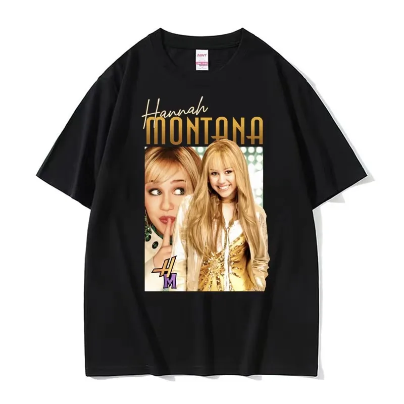 Hannah Montana Retro 90s T Shirt Miley Cyrus Rap Hip Hop Punk Style Tee Shirt Women's Summer High Quality T-shirt Streetwear
