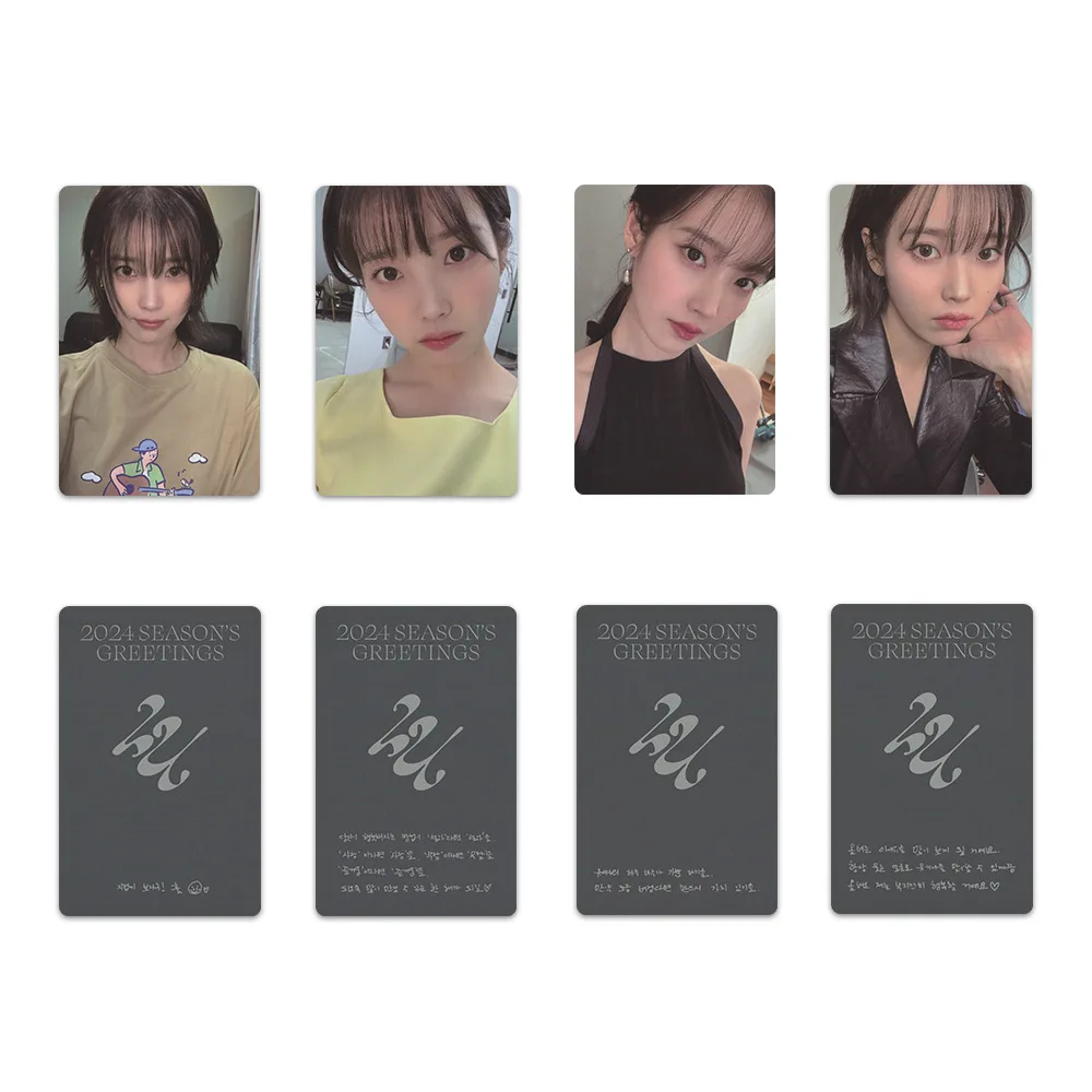 4 Pz/set Idol IU Lomo Carte 2024 Season's Greeting Photocards HD Stampa Carte Fotografiche Ragazza Lee Ji En Ventole Collezione Regali