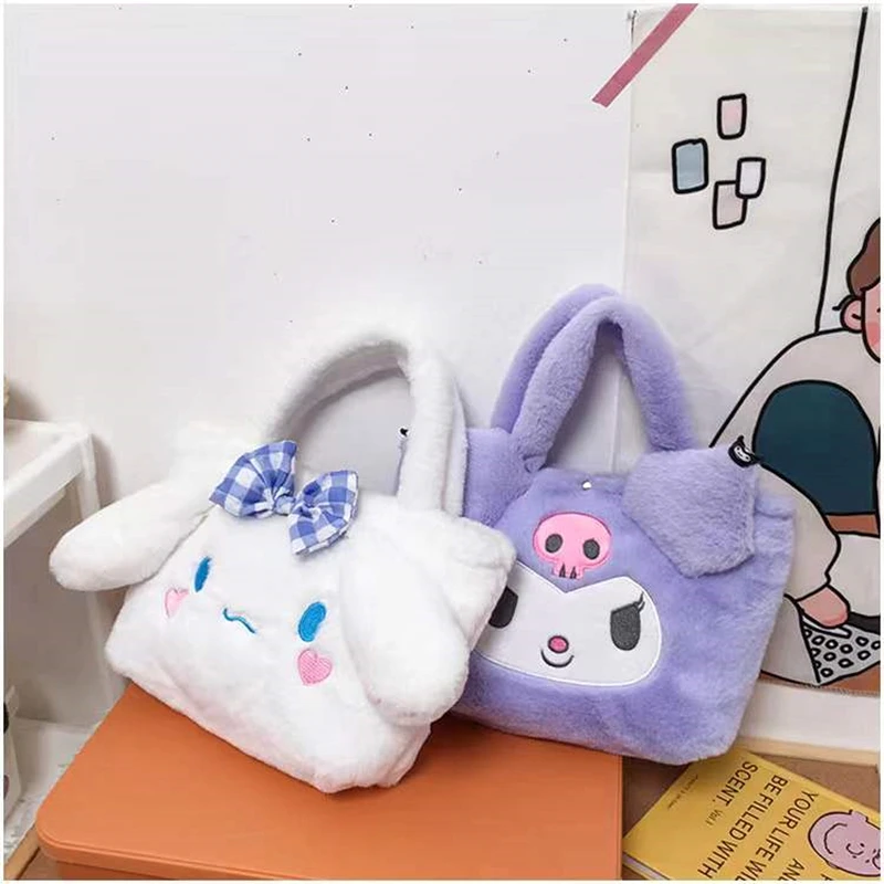 Kawaii sanrio plüsch tasche kuromi plushie rucksack cinna moroll tote handtasche meine melodie Messenger make-up umhängetasche frauen mädchen geschenk