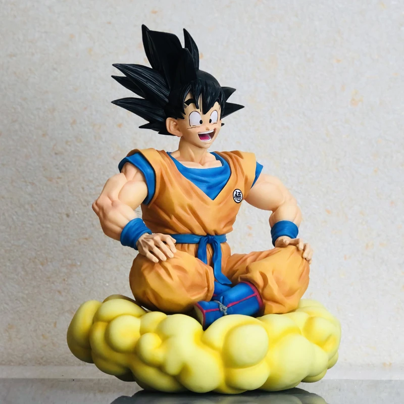 Dragon Ball Action Figure Super Saiyan Son Goku Nimbus Cloud Pole Sitting Cloud Sitting Position Pvc Collectible Model Toy Box