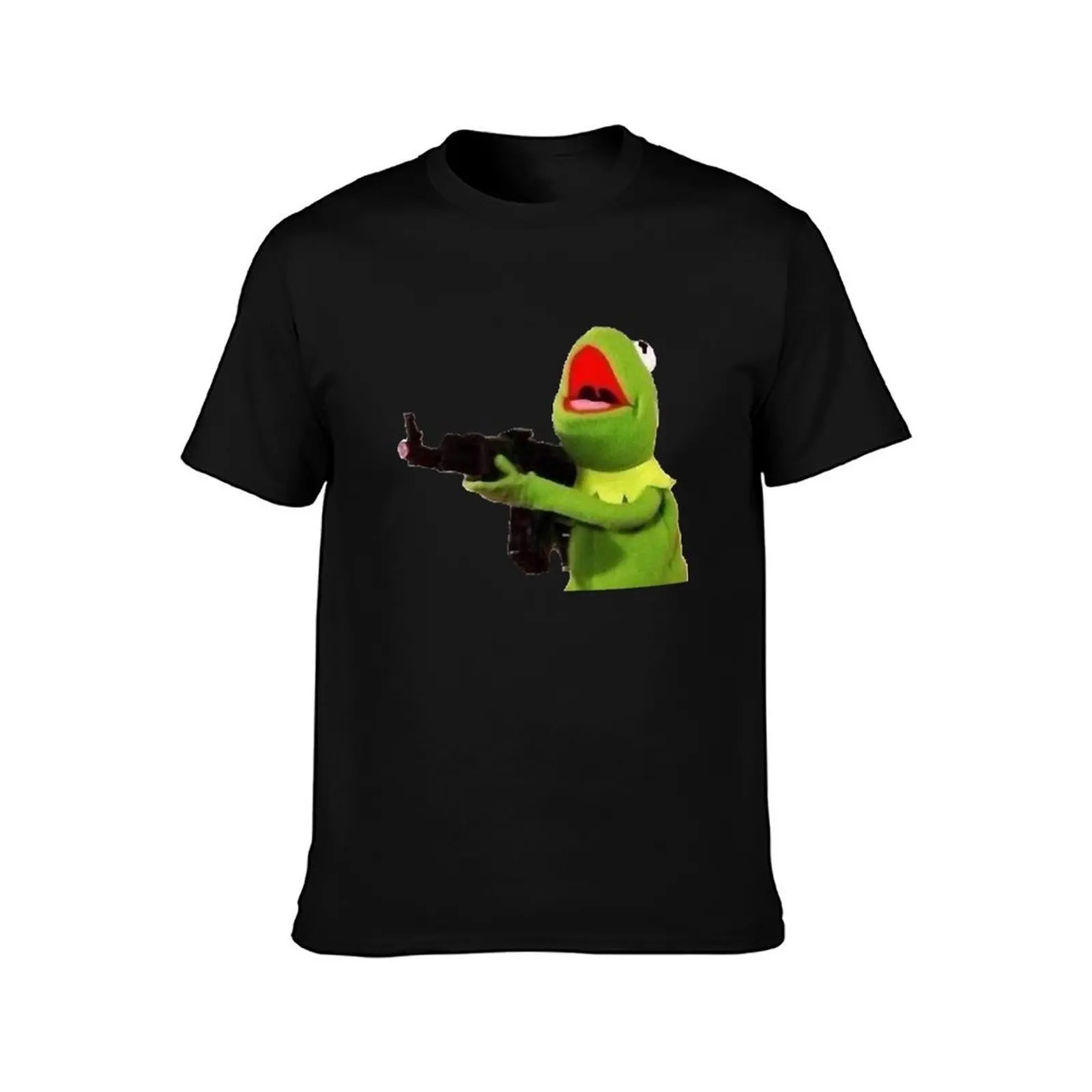 Kermit T-Shirt, Summer Casual Cotton Tee, Oversized Streetwear Tops, Vintage Graphic Print, Loose Fit Short Sleeve, 100% Cotton