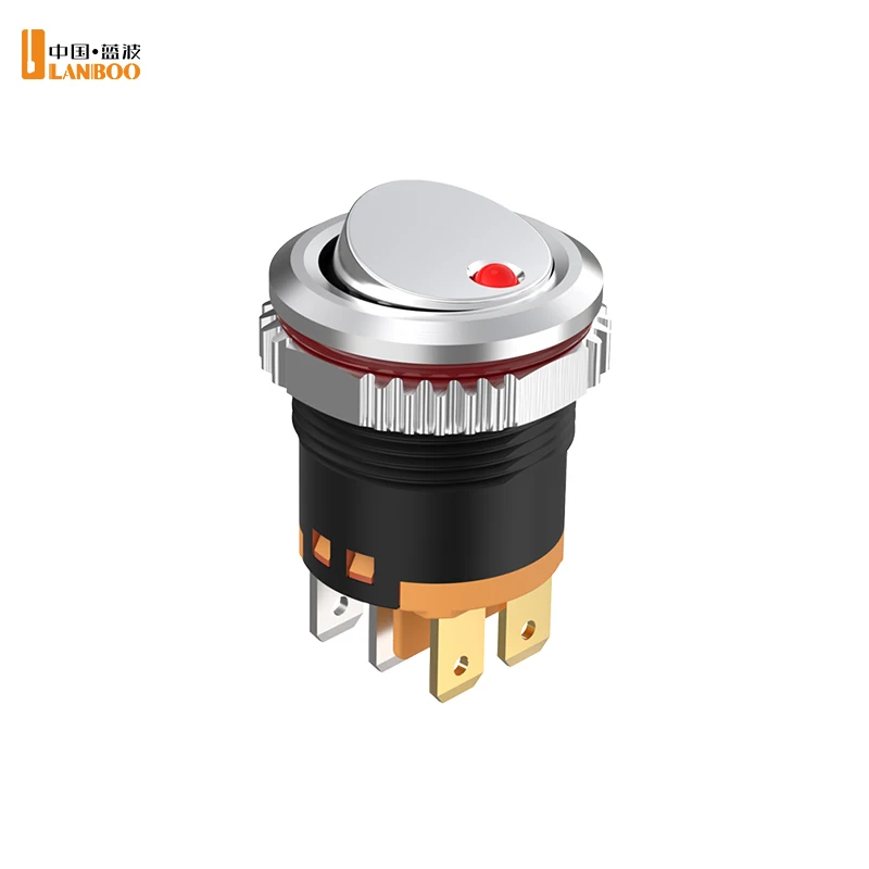 

LANBOO 22MM round rocker switch 16A high current Silver button or black button available