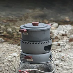 Outdoor Camping All-in-One Pot ALOCS CW-C33 High Power Portable All-in-One Storage Alcohol Stove Gas Stove Dual Purpose Pot