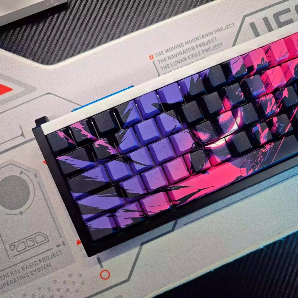 

Gengu Theme Side Engraved Translucent Cherry Height Adaptive HI75/61/84/96/98 Mechanical Keyboard Keycaps RGB Backlighting