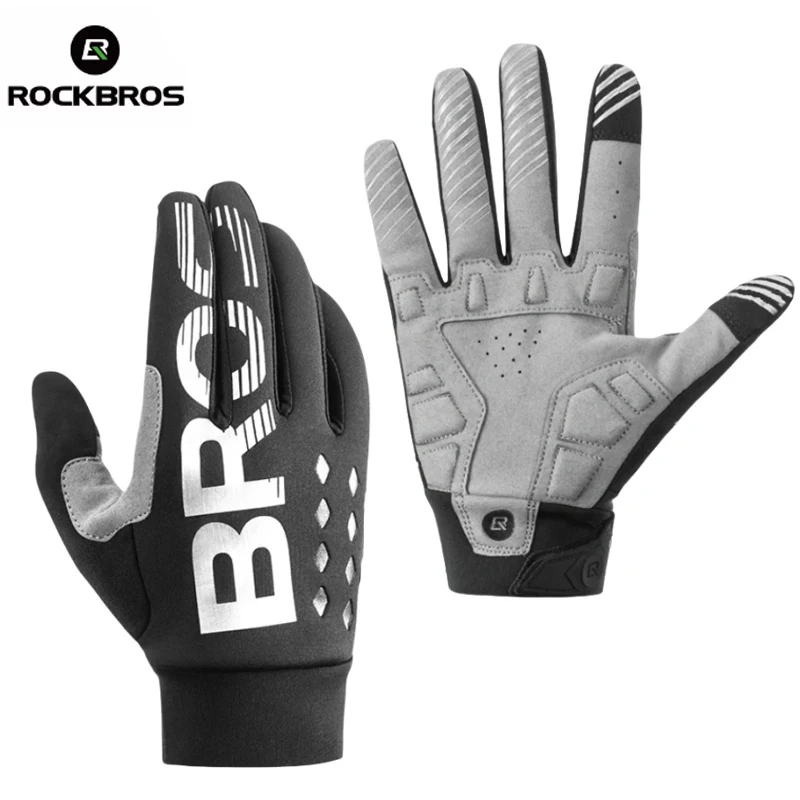 

ROCKBROS Bicycle Glove Warm Fashionable Winter Gloves For Men Women Fleece Long Finger