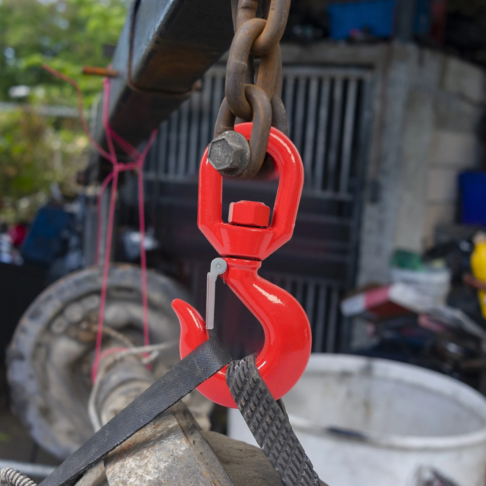 360 Degree universal Rotating Crane Lifting Hook US Type 322 Swivel Cargo Hook with Safety Latch Heavy High Tensile Strength