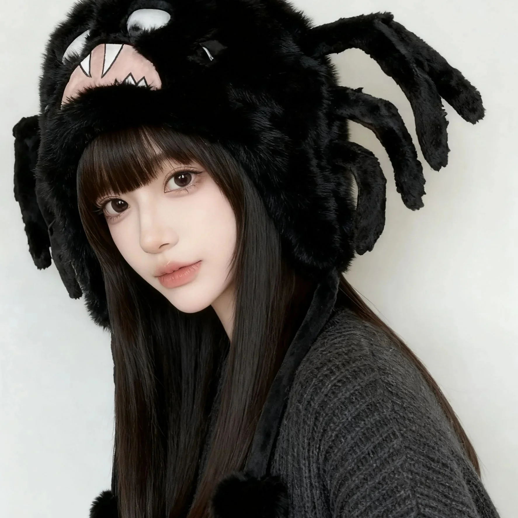 2025 New Don't Starves Spider Plush Hat Cute Niche Style Winter Earflap Windproof Thick Warm Fleece Cap for Gamers Kids Adults